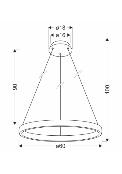 Lampa wisząca Hashim 34 W LED 4000 K złoty 60 cm - wymiary produktu