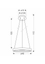 Lampa wisząca Hashim 22 W LED 4000 K złoty 40 cm - wymiary produktu