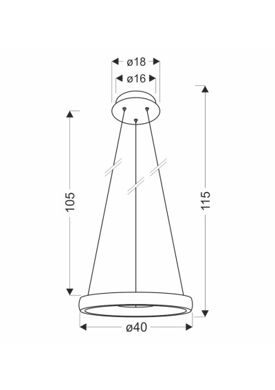 Lampa wisząca Hashim 22 W LED 4000 K złoty 40 cm - wymiary produktu