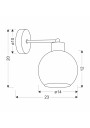 Lampa ścienna Amanda 1xE27 czarny + biały 23 cm - wymiary produktu