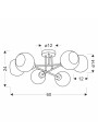 Amanda ceiling light 6xE27 black / white 60 cm - product dimensions