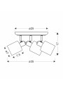 Agra ceiling light 3xE14 black 35 cm - product dimensions