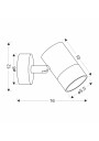 Tobi wall light 1xGU10 biało gold 16 cm - product dimensions