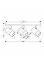 Tobi ceiling light 3xGU10 biało gold 44 cm - product dimensions