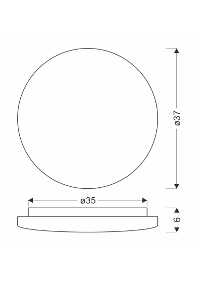 Linda ceiling light white 37 cm - product dimensions