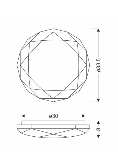 Plafon Baldo biały 33,5 cm - wymiary produktu