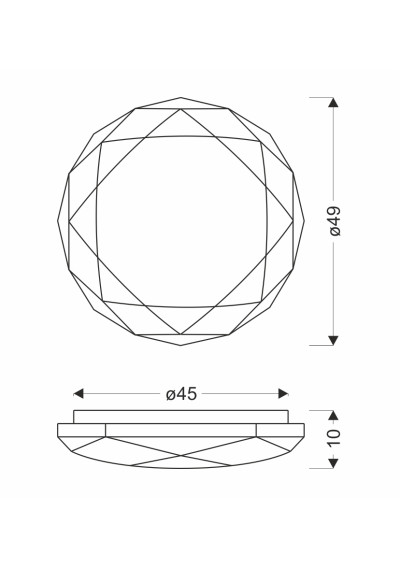 Baldo ceiling light white 49 cm - product dimensions