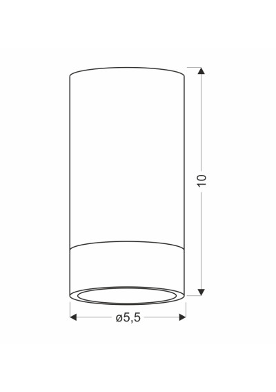 Lampa sufitowa Conti 1xGU10 czarny + drewniany 5,5 cm - wymiary produktu