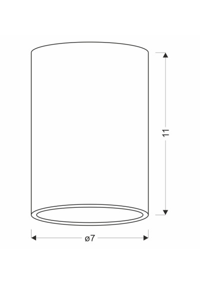 Tuba ceiling light 1xGU10 czarno gold 7 cm