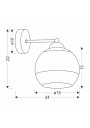 Contessa wall light 1xE27 czarno gold 24 cm - product dimensions