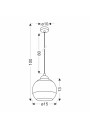 Contessa wall light 1xE27 czarno gold 15 cm - product dimensions