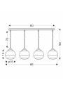 Kinkiet Contessa 4xE27 czarno złoty 66 cm - wymiary produktu