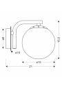Lampa ścienna Amadeo 1xE14 mosiężny 21 cm - wymiary produktu