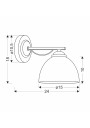 Filona wall light 1xE27 chromee / white 24 cm - product dimensions