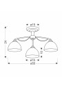 Filona ceiling light 3xE27 chromee / white 55 cm - product dimensions