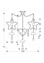 Lampa wisząca E27 3xE27 czarny 100 cm - wymiary produktu