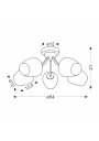 Zina ceiling light 5xE27 patynowy 54 cm - product dimensions