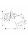 Losanna wall light 1xE27 patynowy 26 cm - product dimensions