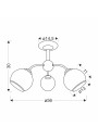 Marinen ceiling light 3xE27 black / white 56 cm - product dimensions