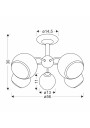 Lampa sufitowa Marinen 5xE27 czarny + biały 56 cm - wymiary produktu