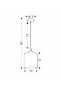 Serena pendant light 1xE27 czarno gold 10 cm - product dimensions
