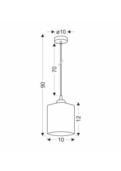 Serena pendant light 1xE27 czarno gold 10 cm - product dimensions