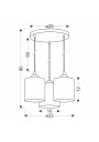 Lampa wisząca Serena 3xE27 czarno złoty 33 cm - wymiary produktu