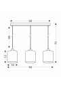 Lampa wisząca Serena 3xE27 czarno złoty 64 cm - wymiary produktu