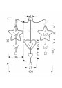 Lampa wisząca E27 3xE27 czarny 100 cm - wymiary produktu