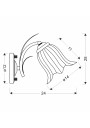 Lampa ścienna Antiqa 1xE27 patynowy 24 cm - wymiary produktu