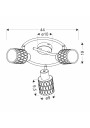 Bill ceiling light 3xE27 black 44 cm - product dimensions