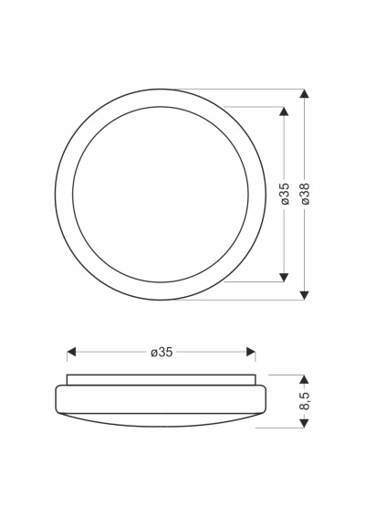 Jasper ceiling light white 38 cm - product dimensions