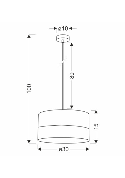 Lampa sufitowa Orto 1xE27 czarny + drewniany 30 cm - wymiary produktu