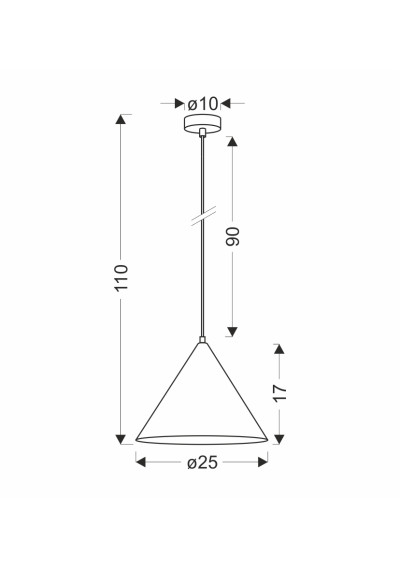 Lampa wisząca Dunca 1xE27 orzechowy 25 cm - wymiary produktu