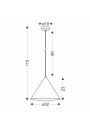 Dunca pendant light E27 orzechowy 32 cm - product dimensions