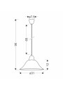 Rubi pendant light 1xE27 patynowy 31 cm - product dimensions