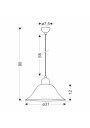Moss pendant light 1xE27 patynowy 31 cm - product dimensions