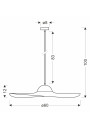Deco pendant light 1xE27 black 60 cm - product dimensions