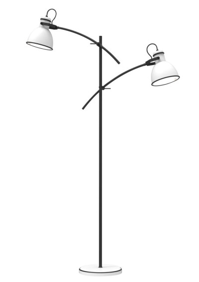 Lampa podłogowa Zumba 2xE27 biało czarny 157 cm