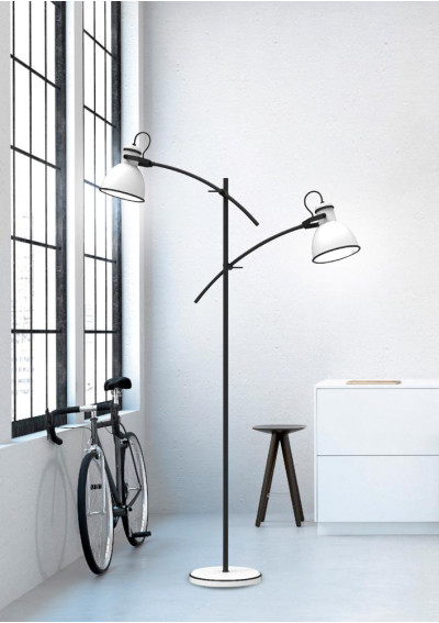 Lampa podłogowa Zumba 2xE27 biało czarny 157 cm - zdjęcie produktu 2