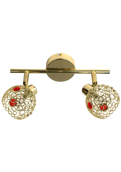 Aron ceiling light G9 gold, kryształ red 37 cm