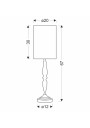 Cardinale table lamp 1xE27 grey 20 cm - product dimensions