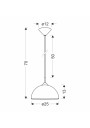 Lampa wisząca E27 E27 25 cm - wymiary produktu