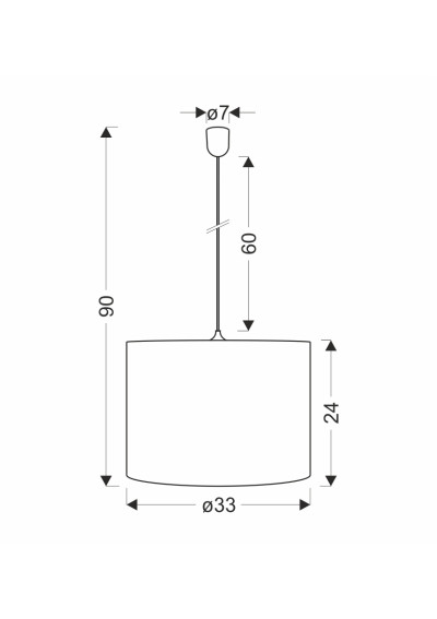 Lampa wisząca E27 1xE27 czarny+brązowy 33 cm - wymiary produktu