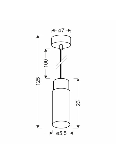 Lampa wisząca Gu10 1xGU10 biały 5,5 cm - wymiary produktu