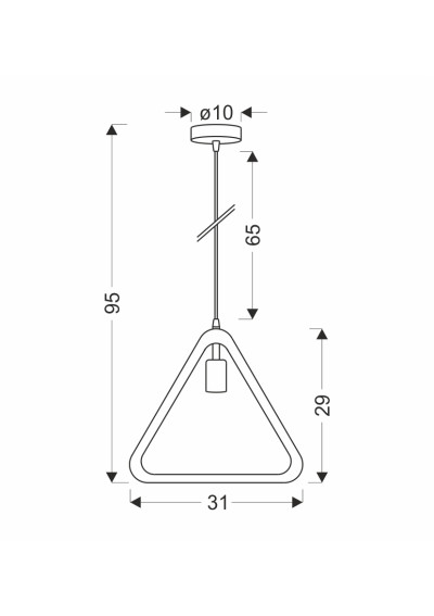 Lampa wisząca E27 1xE27 czarny + beżowy 31 cm - wymiary produktu