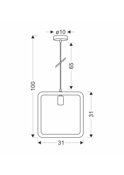 Lampa wisząca E27 1xE27 czarny + beżowy 31 cm - wymiary produktu
