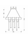 E27 pendant light 80 cm - product dimensions