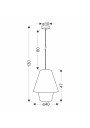 E27 pendant light 1xE27 black / beige / white 40 cm - product dimensions