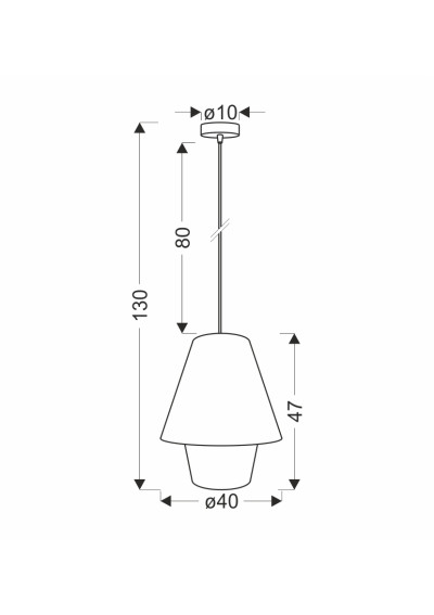 E27 pendant light 1xE27 black / beige / white 40 cm - product dimensions